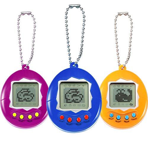  [아마존베스트]Skylety 3 Pieces Virtual Electronic Digital Pets Keychain Game Keyring Electronic Toys Nostalgic Virtual Digital Pet Retro Handheld Game Machine (3 Pieces, Rose Red, Yellow, Blue)