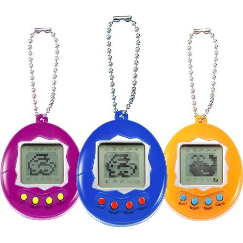  [아마존베스트]Skylety 3 Pieces Virtual Electronic Digital Pets Keychain Game Keyring Electronic Toys Nostalgic Virtual Digital Pet Retro Handheld Game Machine (3 Pieces, Rose Red, Yellow, Blue)