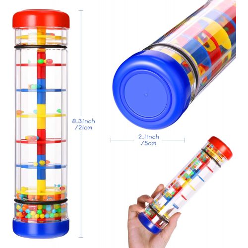  [아마존베스트]Skylety 8.3 Inches Rattle Tube Rain Stick for Girls and Boys Rain Stick Shaker Rainstick Rainmaker Toy Music Sensory Toys