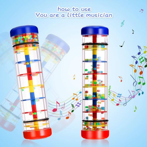  [아마존베스트]Skylety 8.3 Inches Rattle Tube Rain Stick for Girls and Boys Rain Stick Shaker Rainstick Rainmaker Toy Music Sensory Toys