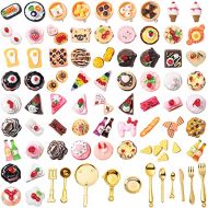 Skylety 92 Pieces Miniature Food Drinks Toys Dollhouse Mixed Pretend Foods Resin Mini Foods for Kitchen Play, Dollhouse Grocery, Fairy Garden, Mini Kitchen Accessories