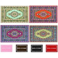 Skylety 8 Pieces 1:12 Miniature Carpet Dollhouse Accessories, Includes 4 Pieces Turkishness Floral Print Vintage Woven Rugs, 4 Pieces Mini Welcome Floor Blanket Dollhouse Blankets Doll Hou