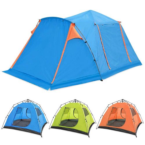  Skylink Family Camping Tent with Instant Setup - 4 Door Pop up Tent for 4-6 Person