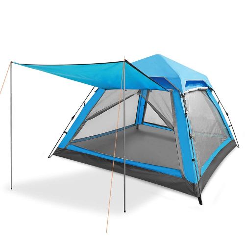  Skylink Family Camping Tent with Instant Setup - 4 Door Pop up Tent for 4-6 Person