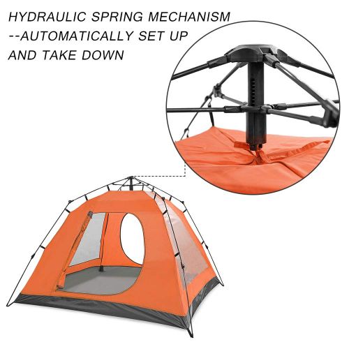  Skylink Family Camping Tent with Instant Setup - 4 Door Pop up Tent for 4-6 Person