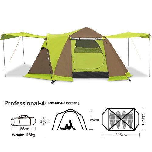  Skylink Family Camping Tent with Instant Setup - 4 Door Pop up Tent for 4-6 Person