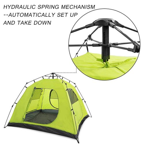  Skylink Family Camping Tent with Instant Setup - 4 Door Pop up Tent for 4-6 Person