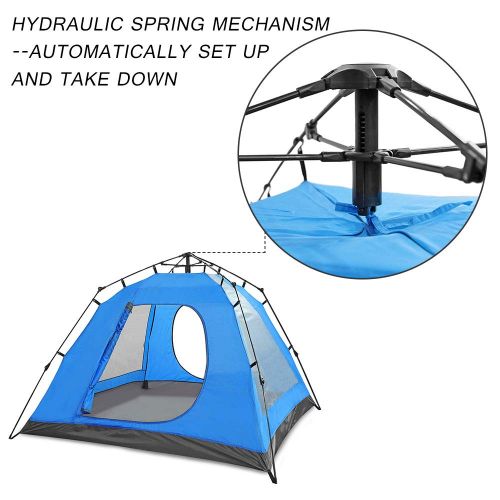  Skylink Family Camping Tent with Instant Setup - 4 Door Pop up Tent for 4-6 Person