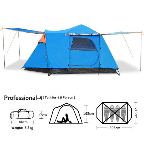  Skylink Family Camping Tent with Instant Setup - 4 Door Pop up Tent for 4-6 Person