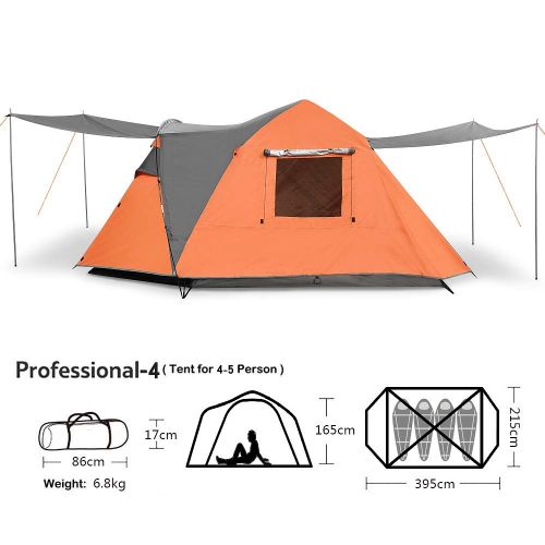  Skylink Family Camping Tent with Instant Setup - 4 Door Pop up Tent for 4-6 Person