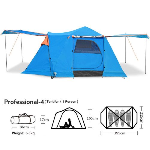  Skylink Family Camping Tent with Instant Setup - 4 Door Pop up Tent for 4-6 Person