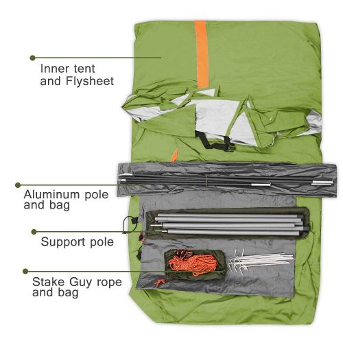  Skylink Family Camping Tent with Instant Setup - 4 Door Pop up Tent for 4-6 Person