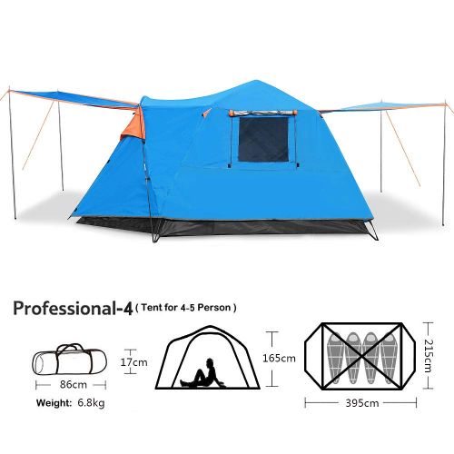  Skylink Family Camping Tent with Instant Setup - 4 Door Pop up Tent for 4-6 Person