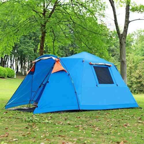  Skylink Family Camping Tent with Instant Setup - 4 Door Pop up Tent for 4-6 Person