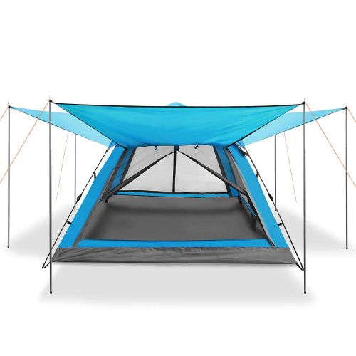  Skylink Family Camping Tent with Instant Setup - 4 Door Pop up Tent for 4-6 Person