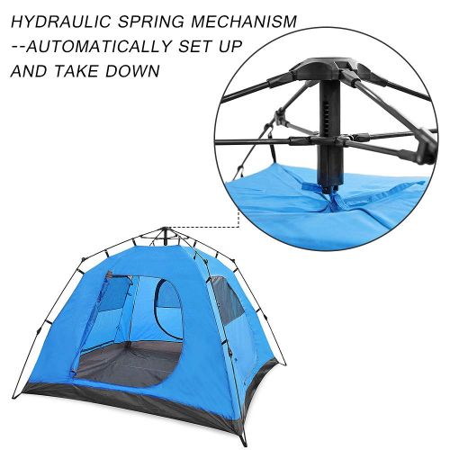  Skylink Family Camping Tent with Instant Setup - 4 Door Pop up Tent for 4-6 Person