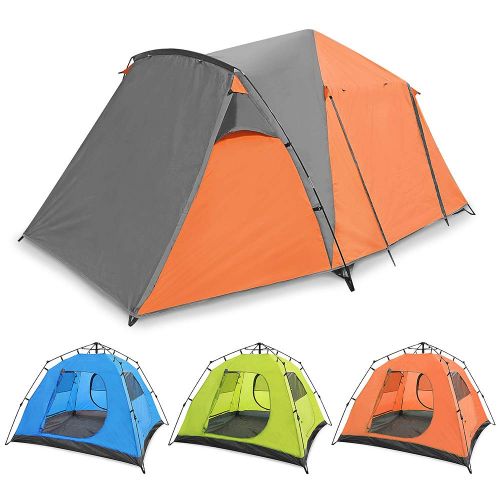  Skylink Family Camping Tent with Instant Setup - 4 Door Pop up Tent for 4-6 Person