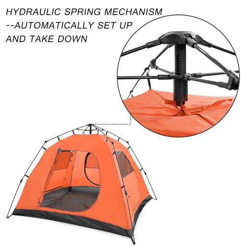  Skylink Family Camping Tent with Instant Setup - 4 Door Pop up Tent for 4-6 Person