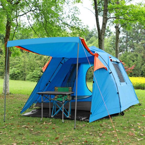  Skylink Family Camping Tent with Instant Setup - 4 Door Pop up Tent for 4-6 Person