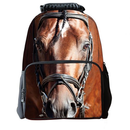  Skymoon Childrens 3D Animal School Backpacks (16 Inch,Horse)