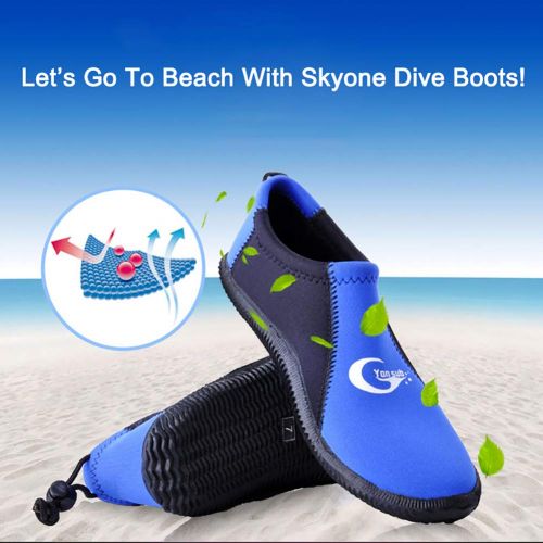  Skyone Dive Boots Neoprene Wetsuit Booties Scuba Diving Booties 3MM 5MM for Men Women, Fin Booties Quick-Dry Anti-Slip Water Sports Boots for Surfing Fishing Kayaking