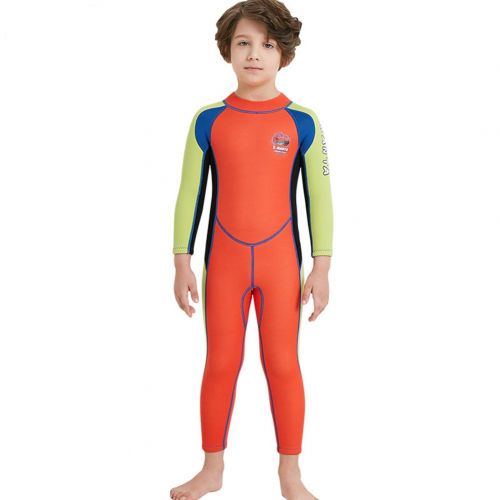  Skyone Neoprene Kids Wetsuit for Boys Girls 2.5MM One Piece Full Body Long Sleeve Swimsuit, UV Protection Keep Warm for Scuba Diving Snorkeling Swimming Fishing