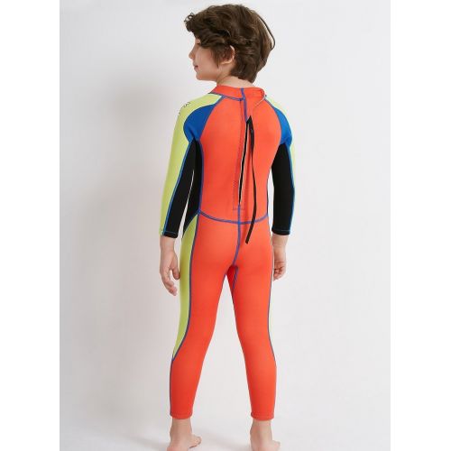  Skyone Neoprene Kids Wetsuit for Boys Girls 2.5MM One Piece Full Body Long Sleeve Swimsuit, UV Protection Keep Warm for Scuba Diving Snorkeling Swimming Fishing