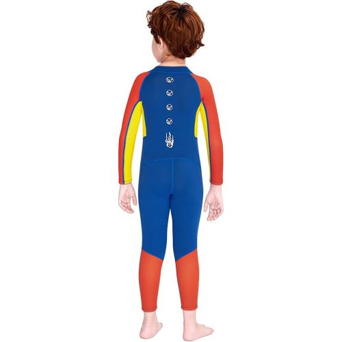  Skyone Kids Wetsuit for Girls Boys Toddlers Neoprene Full Body Thermal Swimsuit 2.5MM Surf Suit for Youth Teen, One Piece Children Warm Wetsuits Long Sleeve Scuba Suits for Diving Snorkel