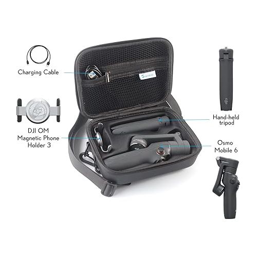  Skyreat Osmo Mobile 6 Case,PU Leather Portable Storage OM 6 Case Shoulder Bag for DJI OM 6 Smartphone Gimbal Stabilizer Accessories