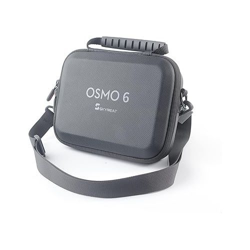  Skyreat Osmo Mobile 6 Case,PU Leather Portable Storage OM 6 Case Shoulder Bag for DJI OM 6 Smartphone Gimbal Stabilizer Accessories