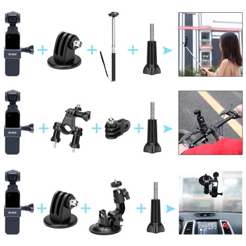  Skyreat Expansion Accessories Kit for DJI Osmo Pocket Handheld Camera Mounts Chest Strap Bike Car Backpack Clip Mount Tripod Holder for Osmo Pocket