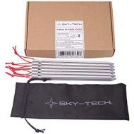 Skytech Tent Stakes, Lightweight Heavy Duty with Reflective Aluminium Metal with Reflective Rope