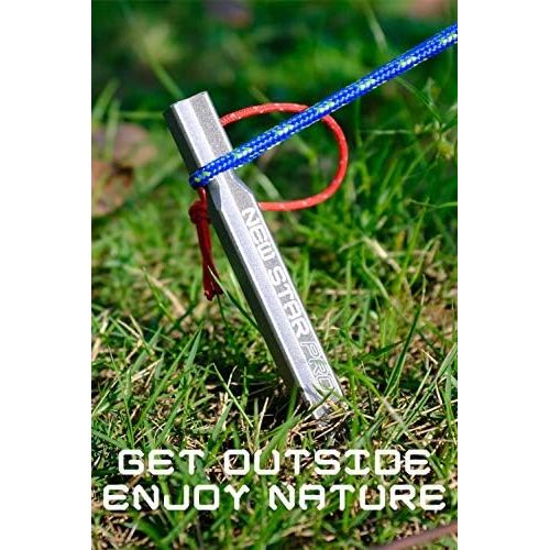  Skytech Tent Stakes, Lightweight Heavy Duty with Reflective Aluminium Metal with Reflective Rope