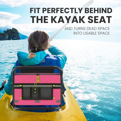  Skywin Kayak Cooler Behind Seat - Waterproof Kayak Seat Back Cooler for Kayaks - Compatible with Lawn-Chair Style Seats, Kayak Accessories Stores Drinks and Keeps Them Cool All Day