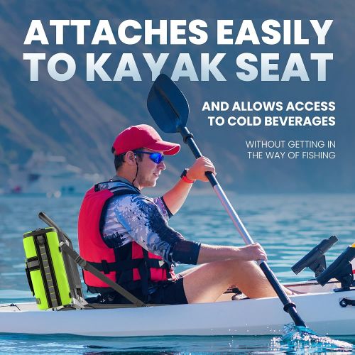  Skywin Kayak Cooler Behind Seat - Waterproof Kayak Seat Back Cooler for Kayaks - Compatible with Lawn-Chair Style Seats, Kayak Accessories Stores Drinks and Keeps Them Cool All Day