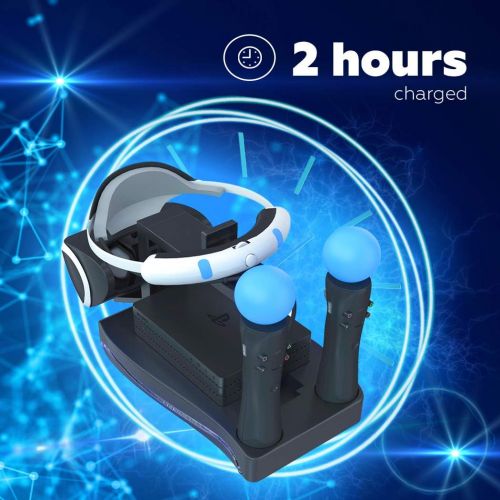  [아마존베스트]Skywin PSVR Stand - Charge, Showcase, and Display Your PS4 VR Headset and Processor - Compatible with Playstation 4 PSVR - Showcase and Move Controller Charging Station