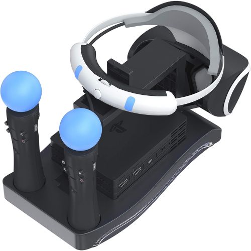  [아마존베스트]Skywin PSVR Stand - Charge, Showcase, and Display Your PS4 VR Headset and Processor - Compatible with Playstation 4 PSVR - Showcase and Move Controller Charging Station