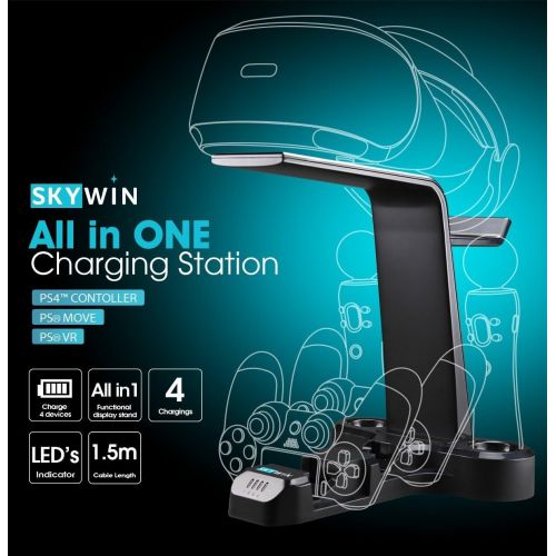  By      Skywin Skywin Playstation VR Charging Stand - PSVR Charging Stand to Showcase, Display, and Charge your PS4 VR