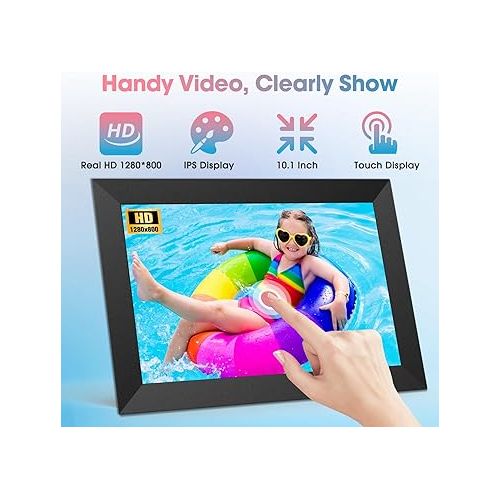  WiFi 10.1'' Digital Picture Frame with 1280x800 Resolution, Touchscreen Digital Photo Frame Share Photos and Videos Remotely via APP - Gift Guide for Christmas