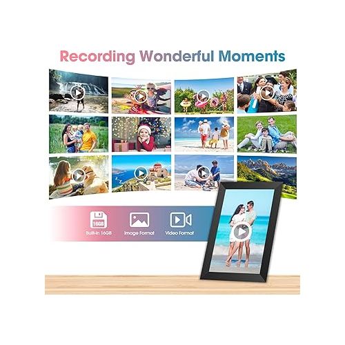  WiFi 10.1'' Digital Picture Frame with 1280x800 Resolution, Touchscreen Digital Photo Frame Share Photos and Videos Remotely via APP - Gift Guide for Christmas