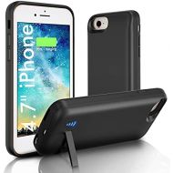 [아마존베스트]SlaBao Battery Case for iPhone 7/8/6s/6/SE 2020, 6000mAh Portable Charging Case with Kickstand Rechargable Backup Charger Cover for Apple 8 Wired Headphone, Priority Charging Supported (4