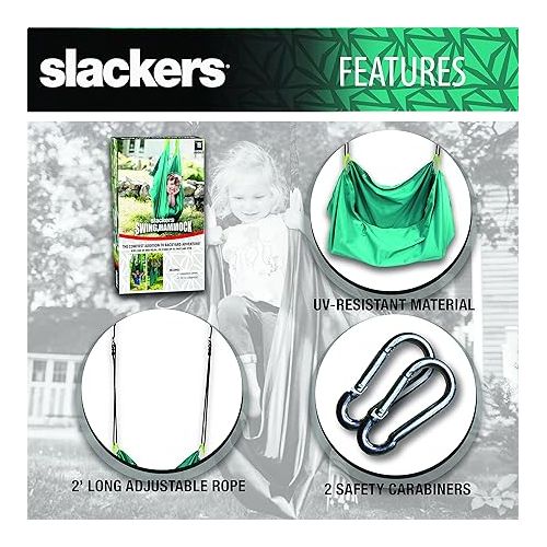  Slackers Hammock Swing- Easily Attach to Your Favorite Backyard Tree, Swing Set, or Slackers Build a Branch - The Perfect Family Fun Addition to Your Backyard Adventures - Recommended for Ages 3+