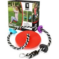 Slackers 6 ft Multi-Color Climbing Rope Swing - Best Outdoor Ninja Warrior Training Equipment for Kids - A Great Addition to Your Backyard Ninjaline Obstacle Course