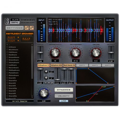  Slate Digital},description:SLATE DIGITALs TRIGGER is the next generation drum replacement VSTRTASAU plugin. TRIGGER has a phase accurate multi layered triggering engine. This mea