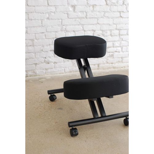  Sleekform Kneeling Posture Chair | Ergonomic Office Desk Knee Stool Relieving Back & Neck Pain | Computer Seat, Wheels & Adjustable Height | Backless Meditation Seat | 4 Ergo Mesh