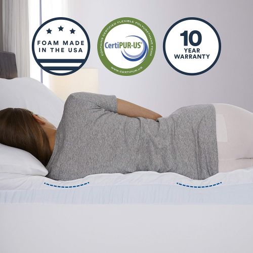  Sleep Innovations Gel Memory Foam 4-inch Dual Layer Mattress Topper, Made in the USA with a 10-Year Warranty - Queen Size