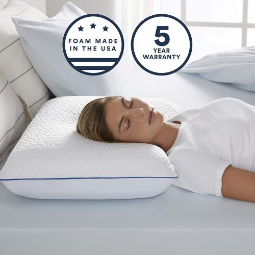  Sleep Innovations Forever Cool Gel Memory Foam Pillow with Cooling Cover, Made in The USA with a 5-Year Warranty - Standard Size