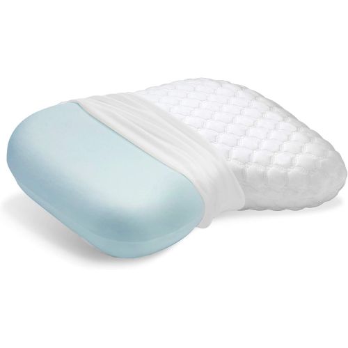  Sleep Innovations Versacurve Multi-Position Memory Foam Pillow with Quilted Cover, Made in The USA with a 5-Year Warranty