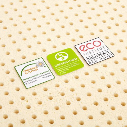  Sleep On Latex Pure Green 100% Natural Latex Mattress Topper - Soft - 1 Inch - King Size