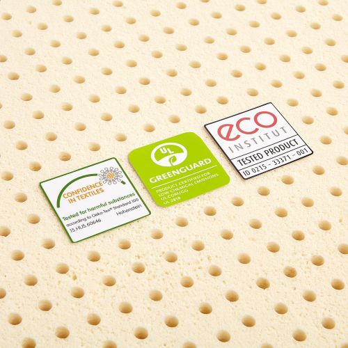  Sleep On Latex Pure Green 100% Natural Latex Mattress Topper - Soft - 1 Inch - Full Size